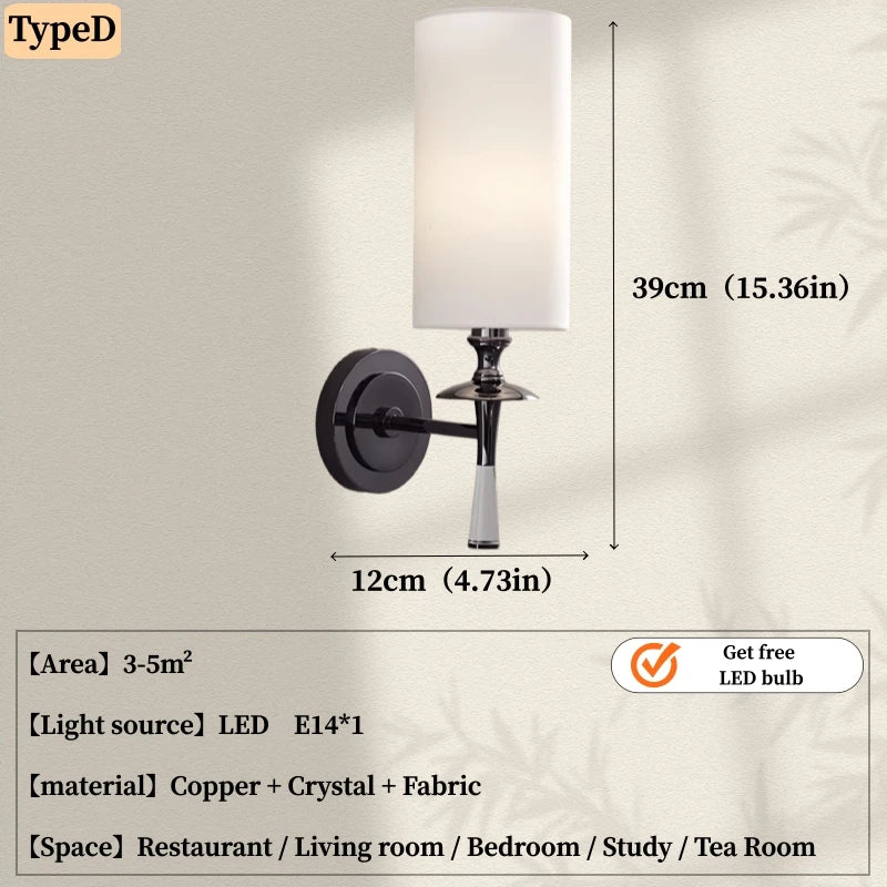 Applique Murale Cylindrique Haute Style Classique Chaleureux