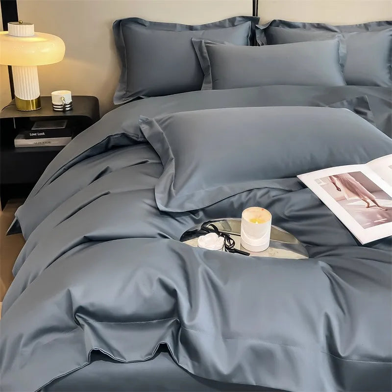 Parure de Lit Coton Égyptien 1000TC Ultra Douce 4 Pièces
