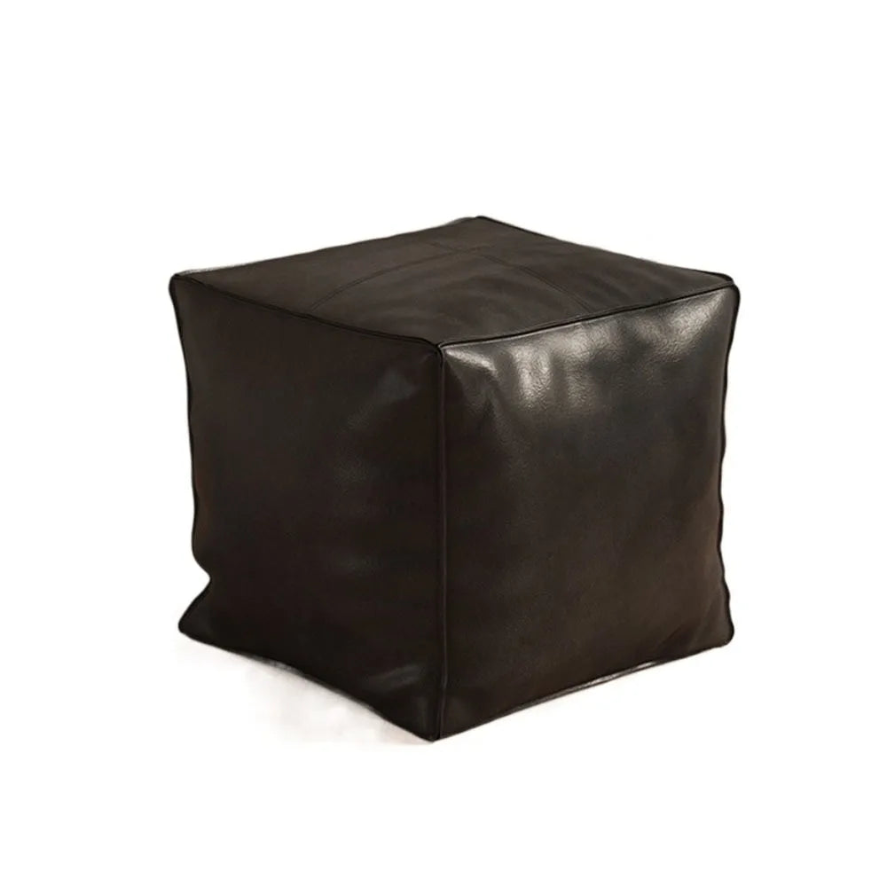 Pouf de Rangement en Cuir PU - Style Nordique Empilable
