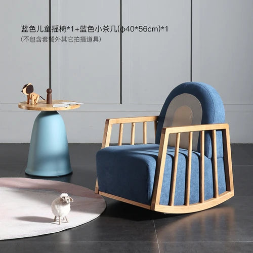 Chaise à Bascule Enfant en Bois Massif Nordique