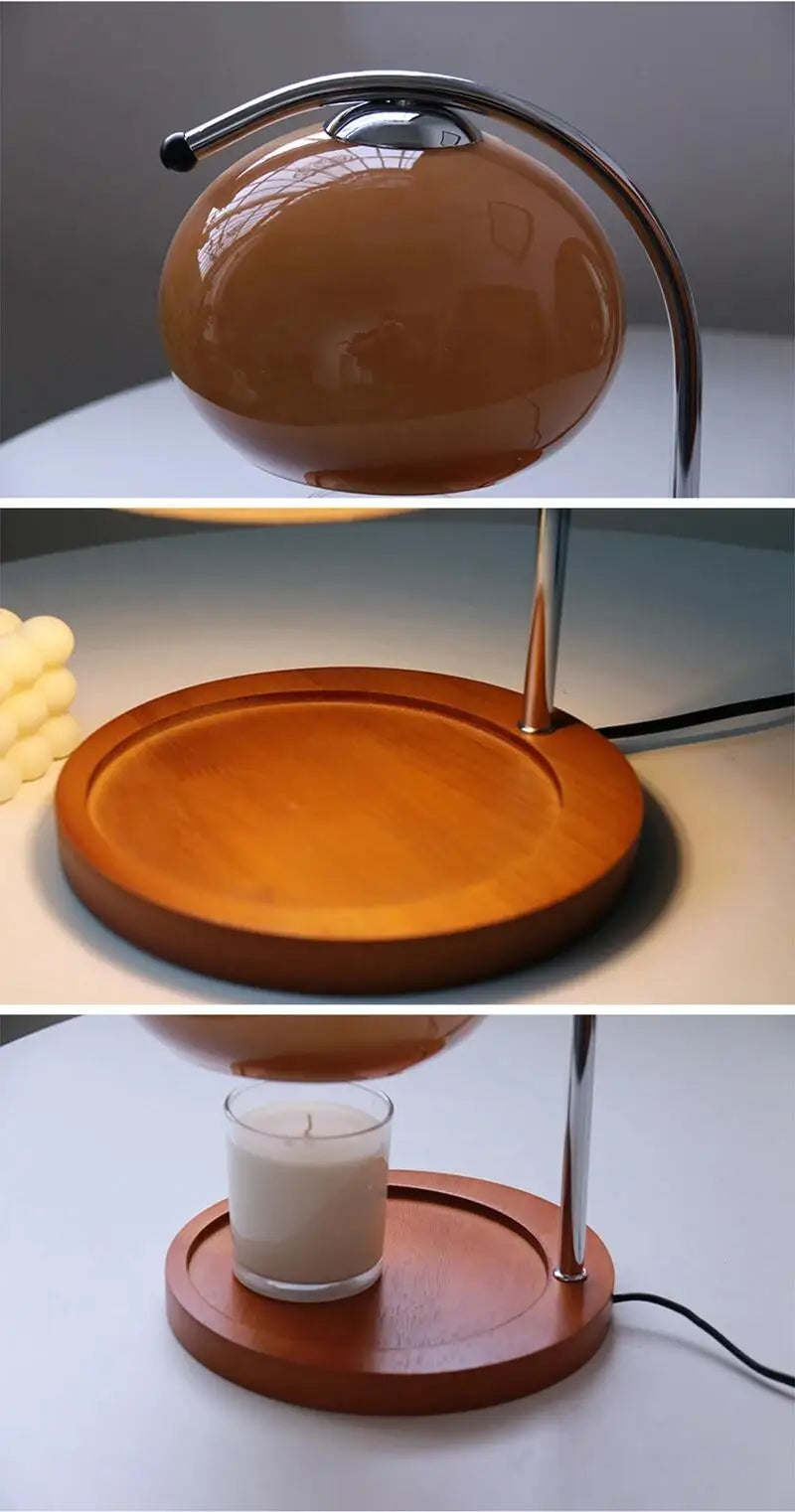 Lampe de Bureau Bougeoir en Verre Style Rétro