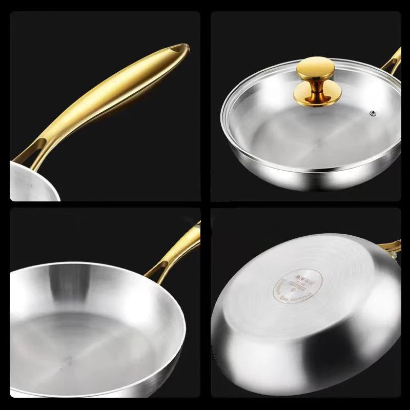 Poêle Wok Antiadhésive en Acier Inoxydable 316