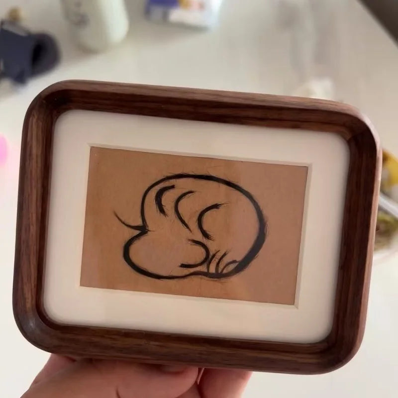 Cadre Souvenir Bébé en Bois - Cheveux et Cordon Ombilical