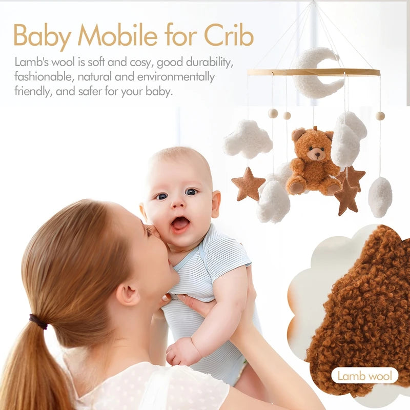 Mobile Musical en Bois pour Lit Bébé