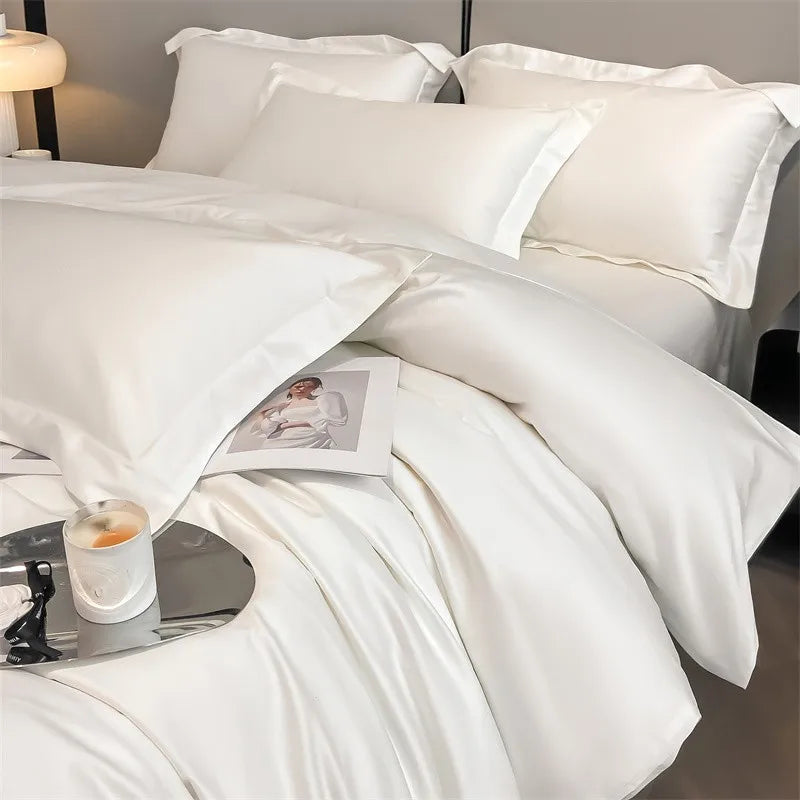 Parure de Lit Coton Égyptien 1000TC Ultra Douce 4 Pièces