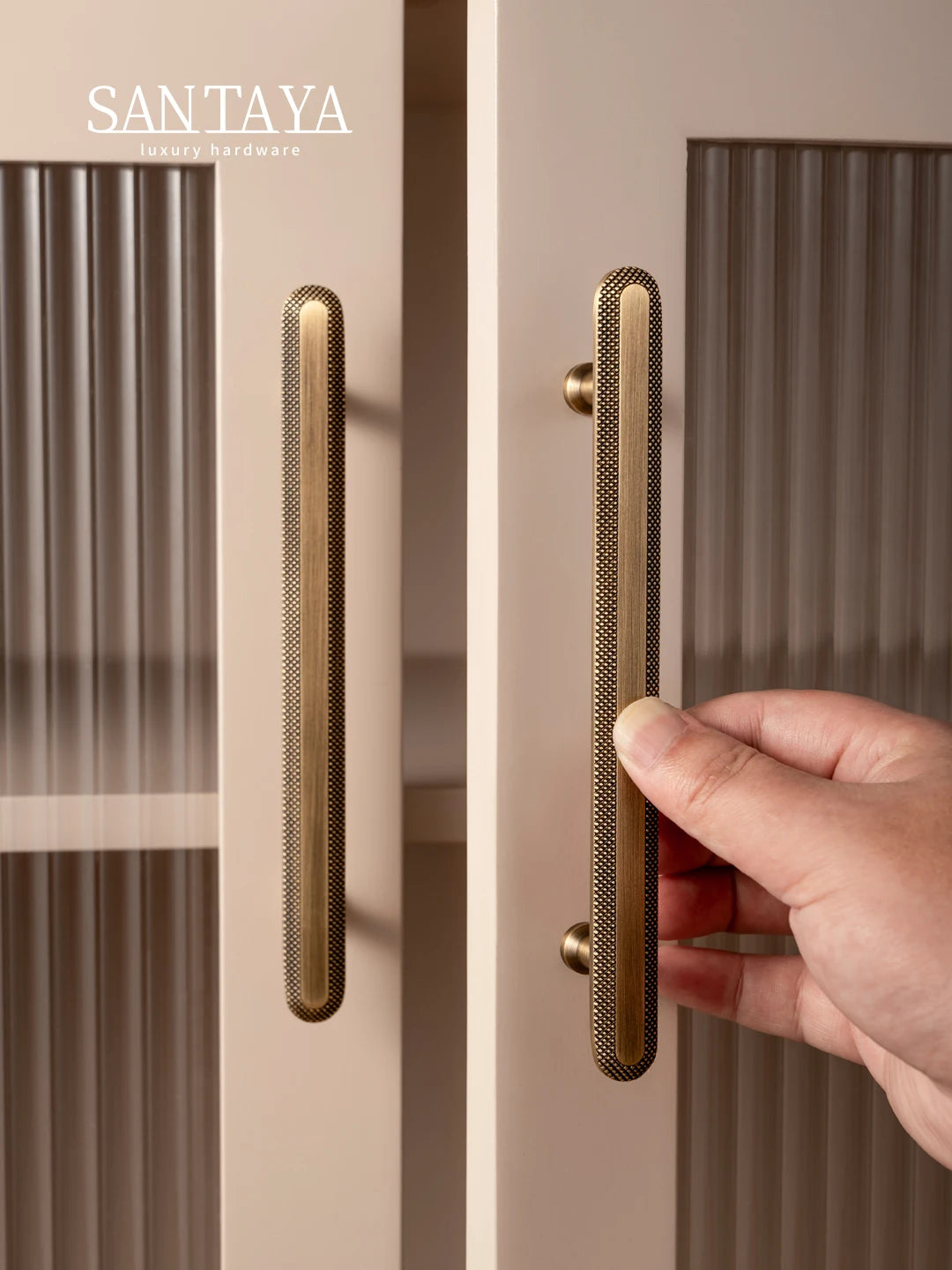 Knurled Brass Handle – Antique T-Bar Drawer Knob