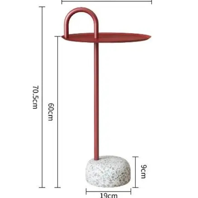 Table d'Appoint Métal Socle Pierre - Style Nordique Luxe