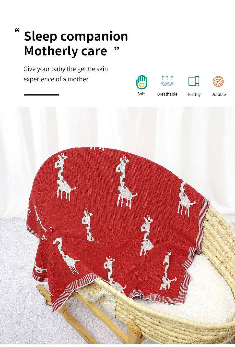Couverture Bébé Tricotée en Coton Douce