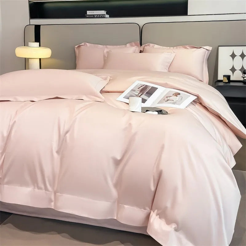 Parure de Lit Coton Égyptien 1000TC Ultra Douce 4 Pièces