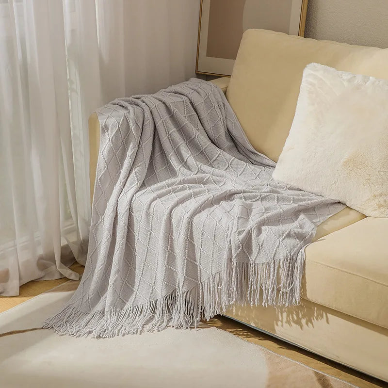 Jeté Boho Blanc Texturé - Grand Format Chunky