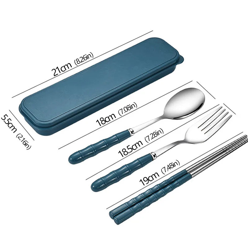 Kit de Couverts de Voyage 3 Pièces avec Étui