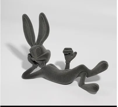 Statuette Lapin Résine Bleu Klein Design Moderne