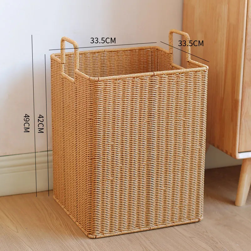 Panier de Rangement Rond Tressé - Style Rotin