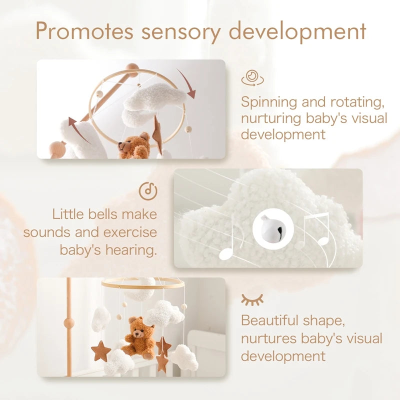 Mobile Musical en Bois pour Lit Bébé