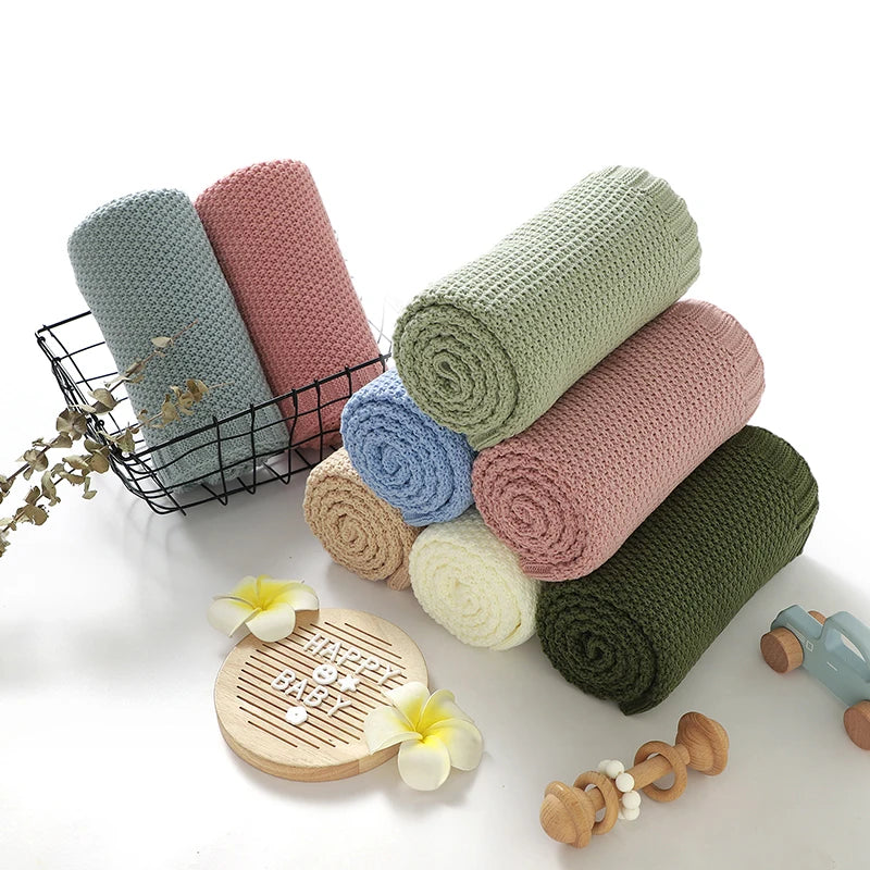 Couverture Bébé en Tricot Doux - Emmaillotage Confort