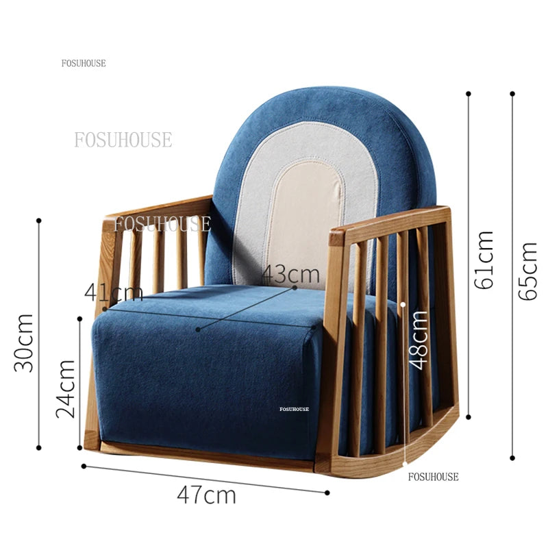 Chaise à Bascule Enfant en Bois Massif Nordique