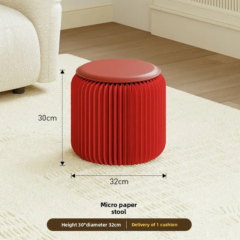 Tabouret Pliable en Carton Kraft - Design Accordéon