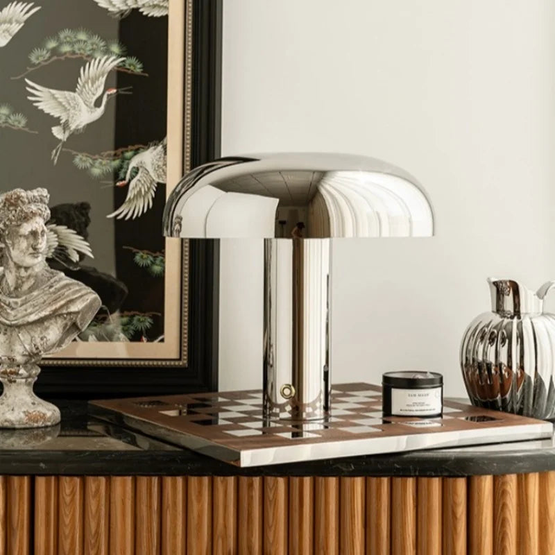 Stainless Steel Bedside Lamp – European Luxury Table Light