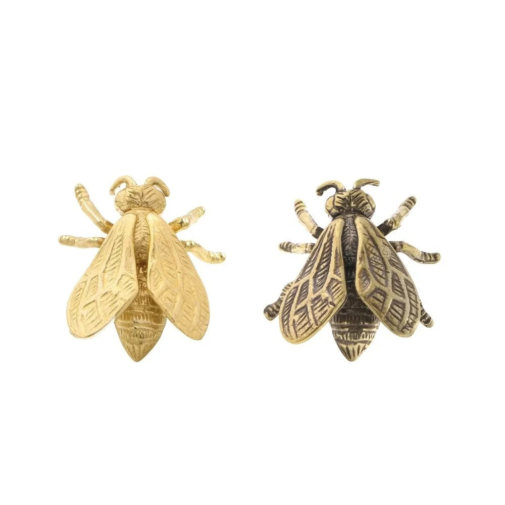 Poignée de Meuble Laiton Élégante Forme Abeille Style Vintage
