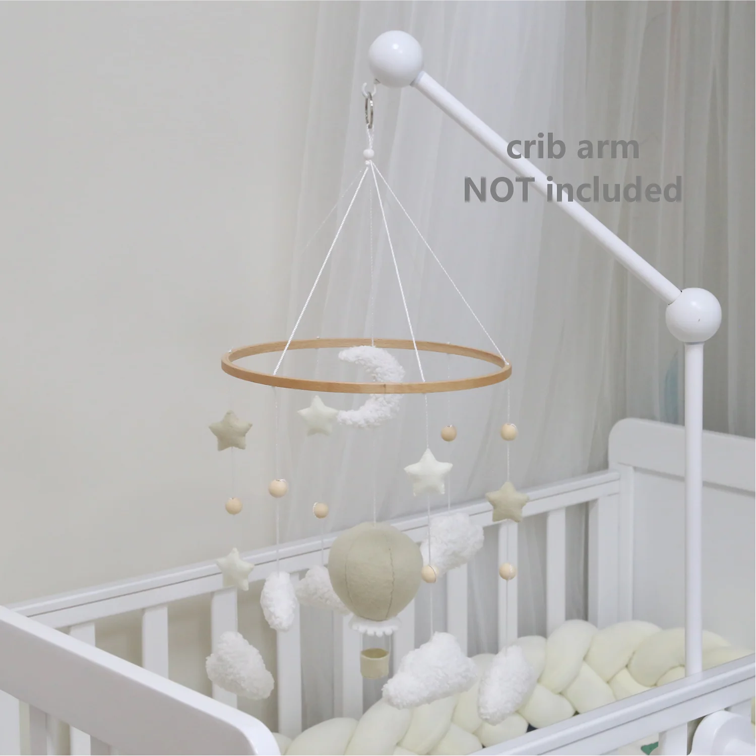 Mobile Montgolfière Lune et Étoiles pour Bébé