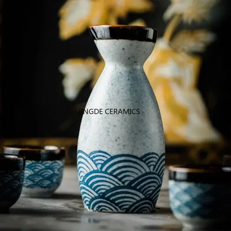 Service à Saké Japonais en Céramique - Bouteille et Tasses