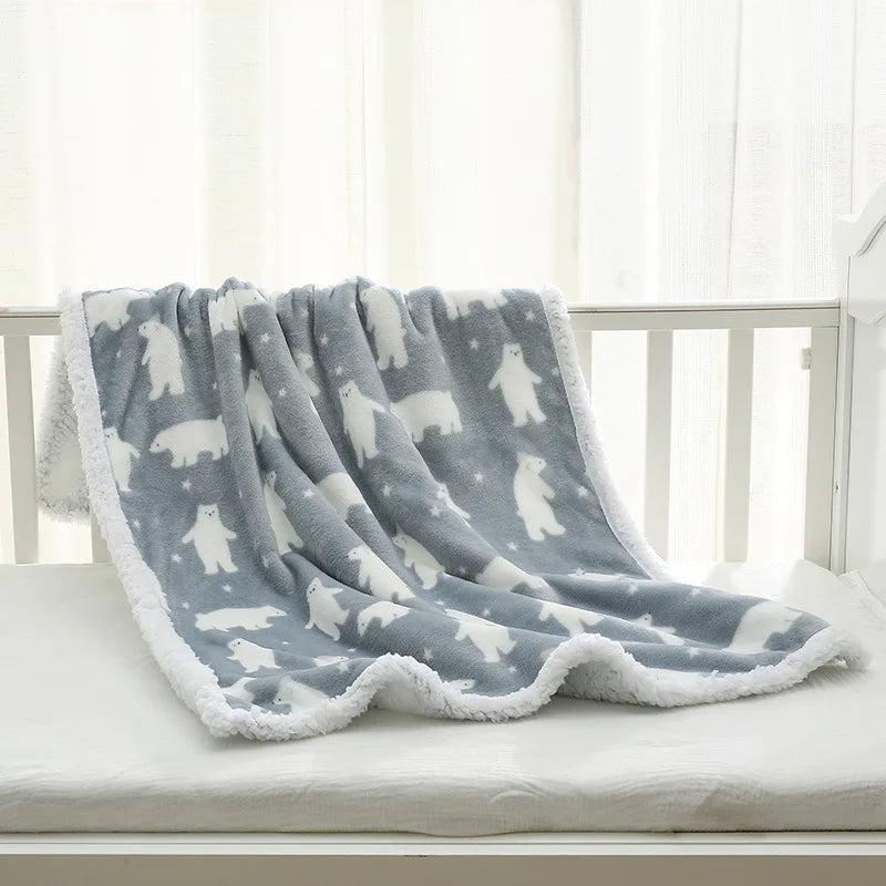 Couverture Bébé Polaire Double Épaisseur Hiver