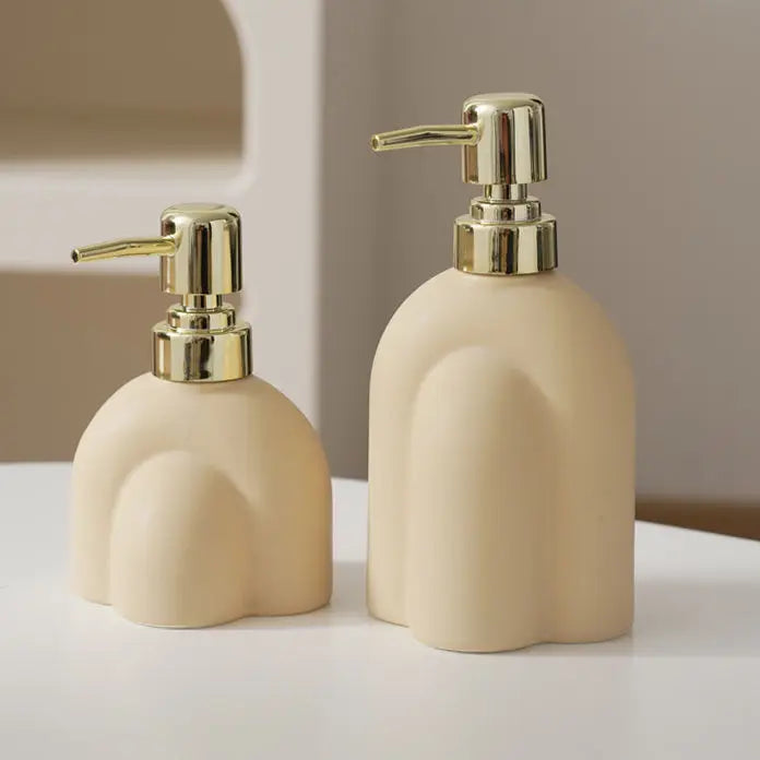 Distributeur de Savon Céramique Motif Encre Rayé