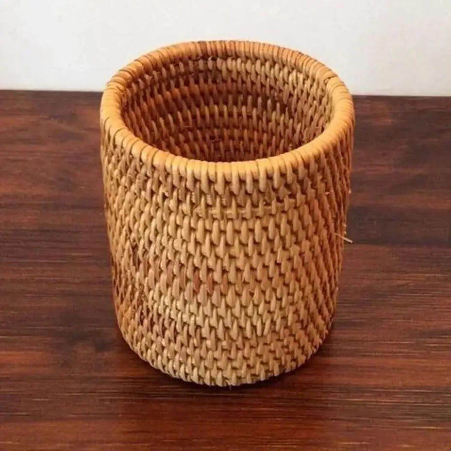 Panier de Rangement Rond en Rotin Tressé