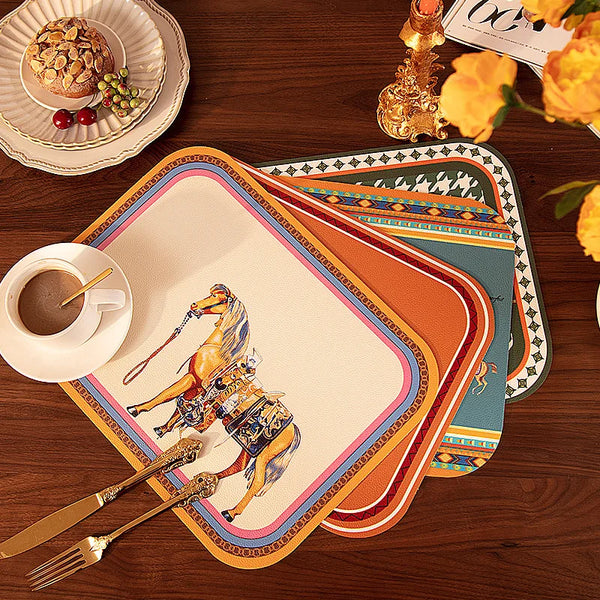 Set de Table Nordique en Cuir Synthétique - Imperméable