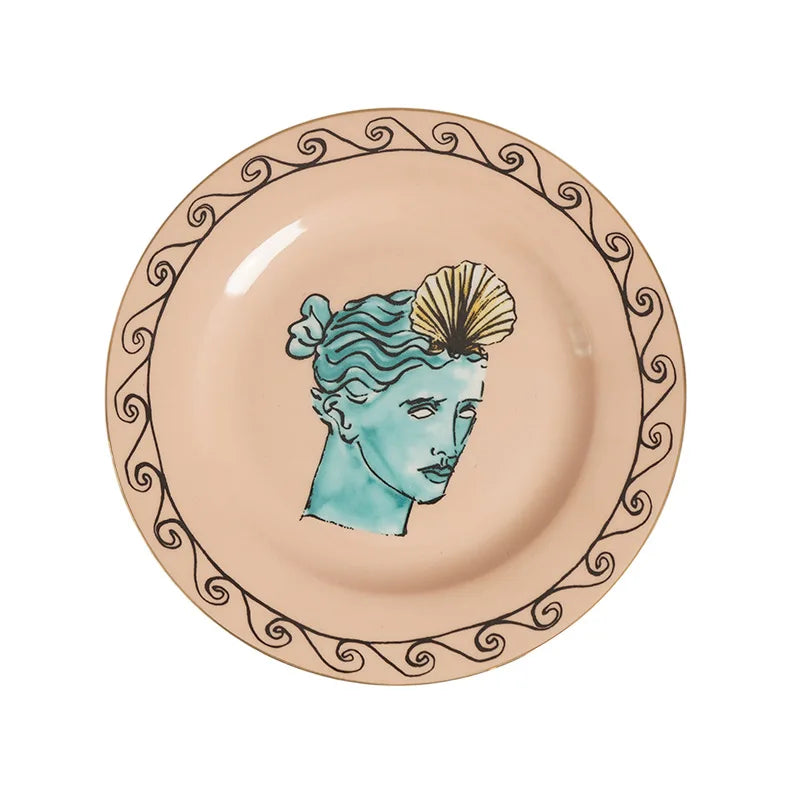 Tasse à Café en Porcelaine Rouge avec Plateau Rond