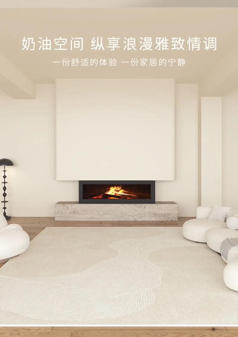 Tapis Style Japonais Minimaliste Peluche Douce Antidérapant