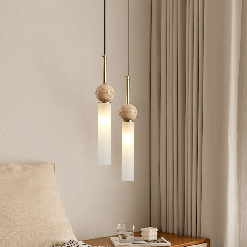 Lustre Pierre Jaune Style Grotte Nordique Moderne