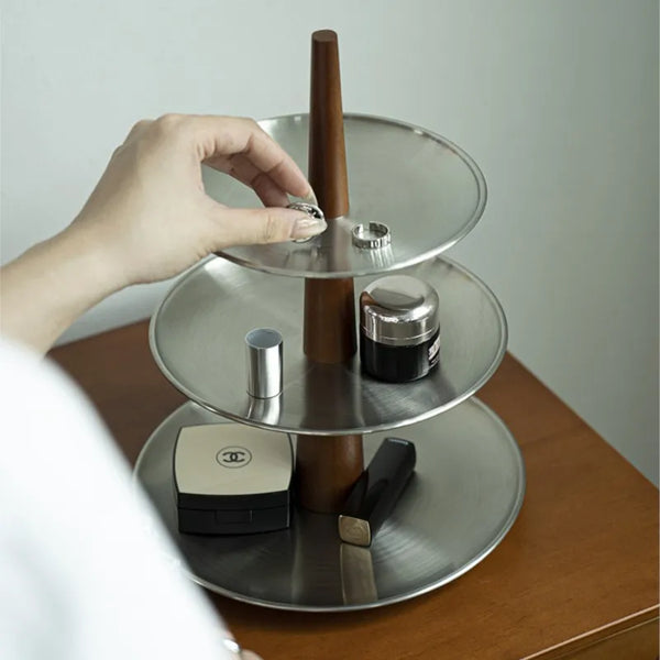 Matte Stainless Steel Cake Stand – Dessert & Snack Tray