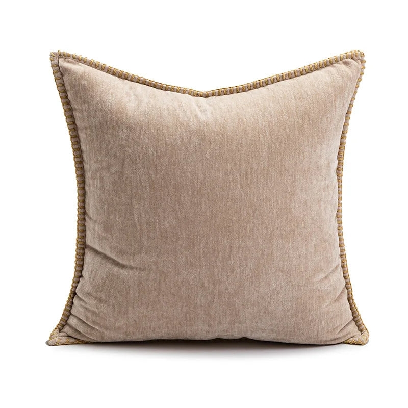 Housse de Coussin Nordique Noël Beige Blanc Brodée Lettres