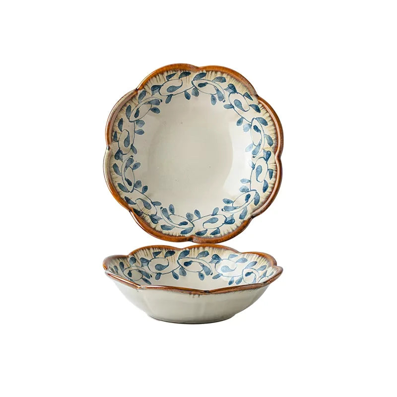 Assiettes en Céramique Fleuries Vintage 6 Pouces