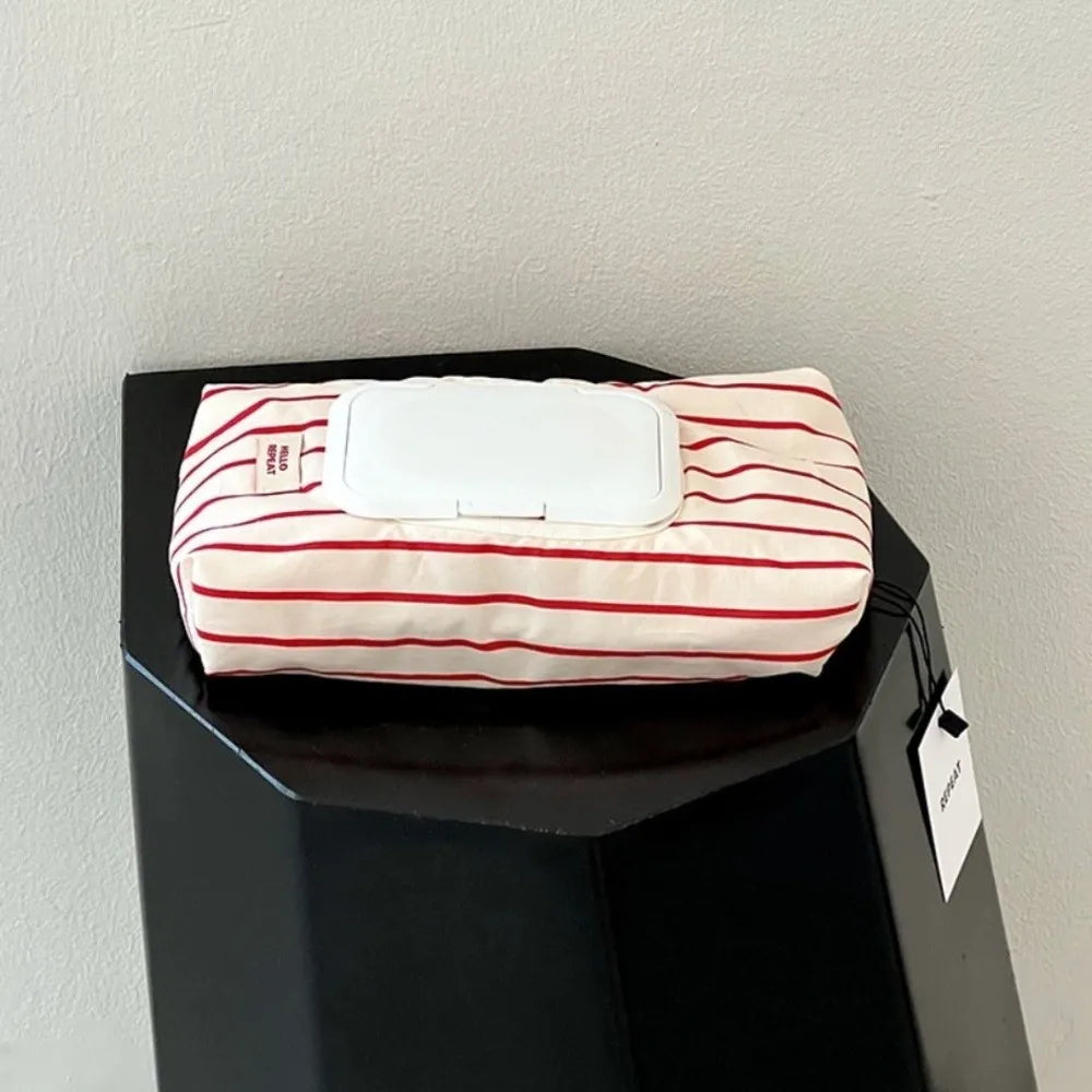 Striped Tissue Pouch – Portable Wet Wipe Case, 20x10cm
