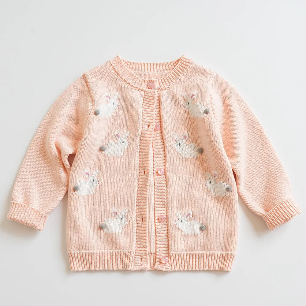 Cardigan Fille Brodé Motif Champignon