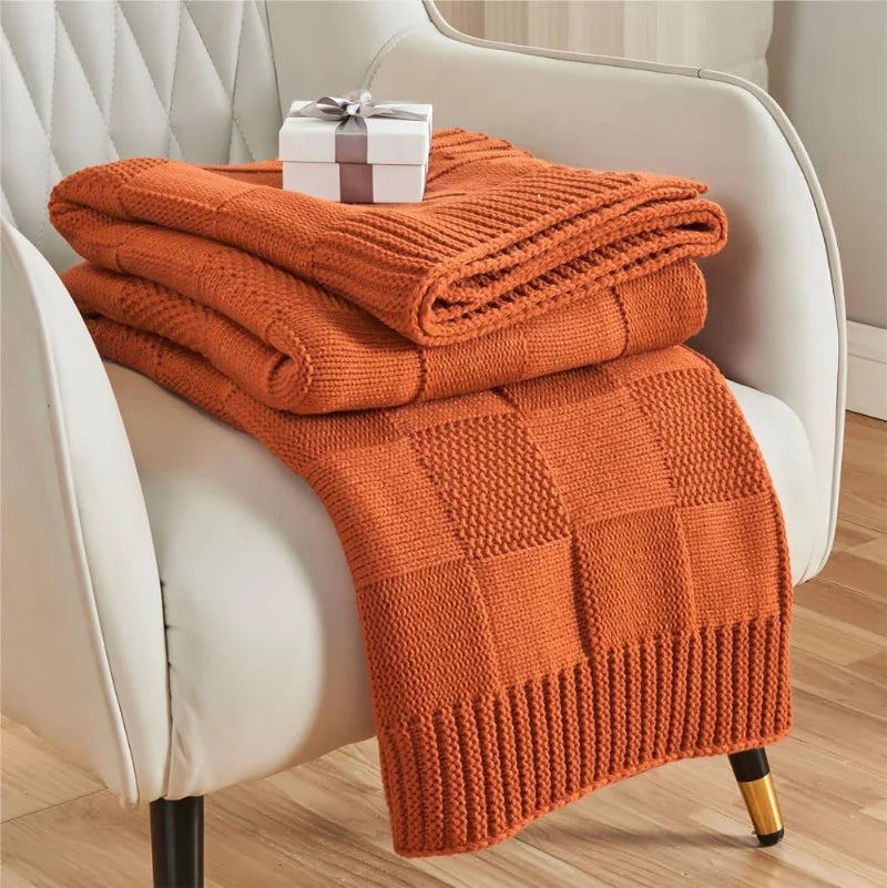 Plaid Tricoté Bohème - Couverture Douce Multi-Usage