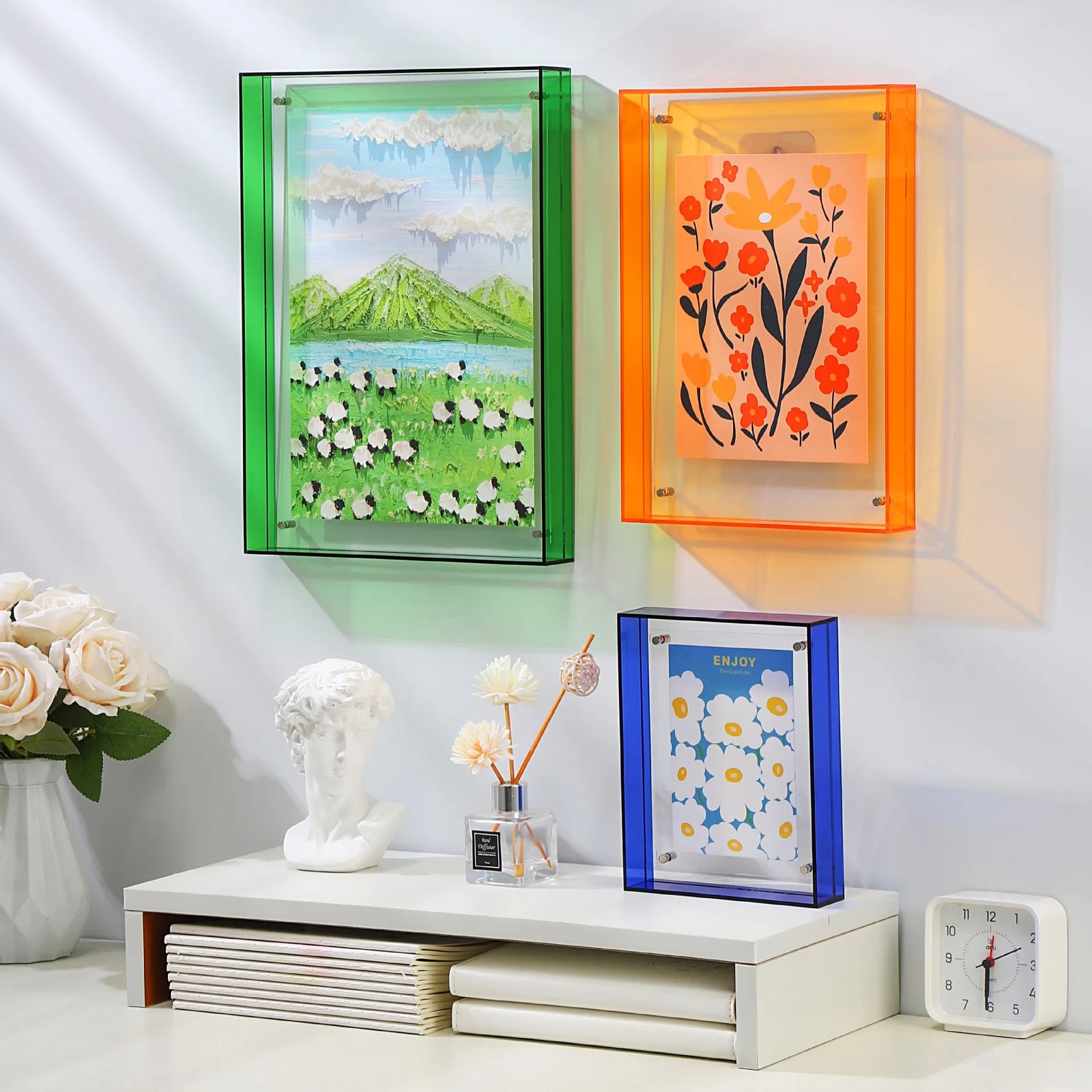 Cadre Photo en Acrylique Coloré - Design Transparent