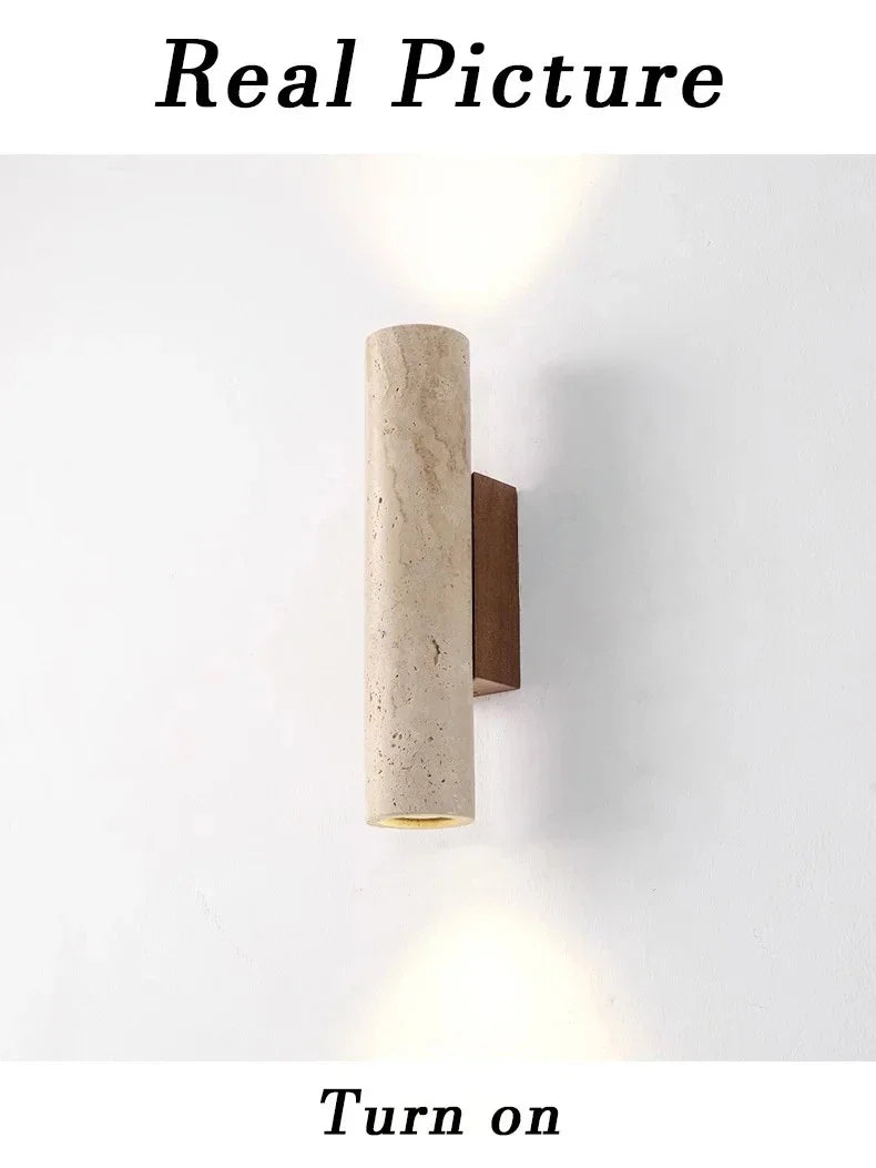 Applique Murale Marbre Jaune LED Style Wabi-Sabi Escalier