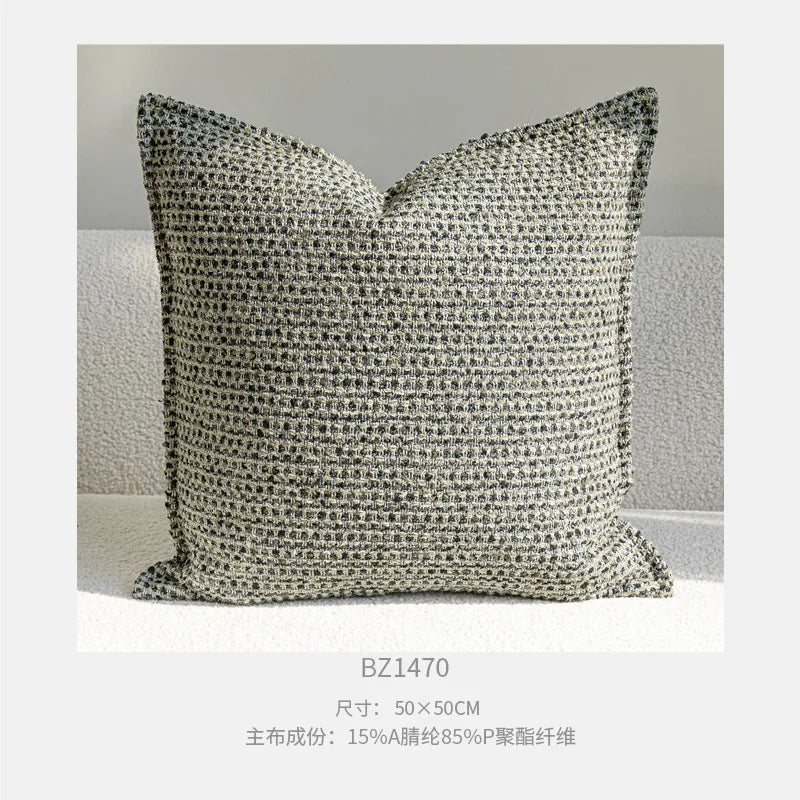 Housse de Coussin Vert Gris Uni Carrée