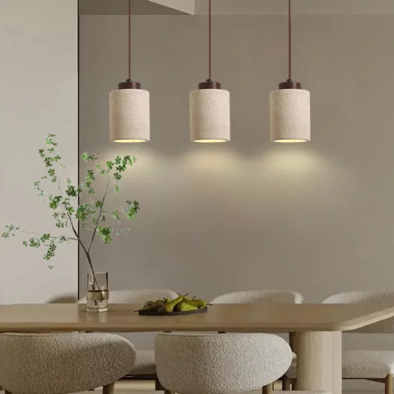 Suspension Chevet Pierre Jaune Style Wabi-Sabi Design