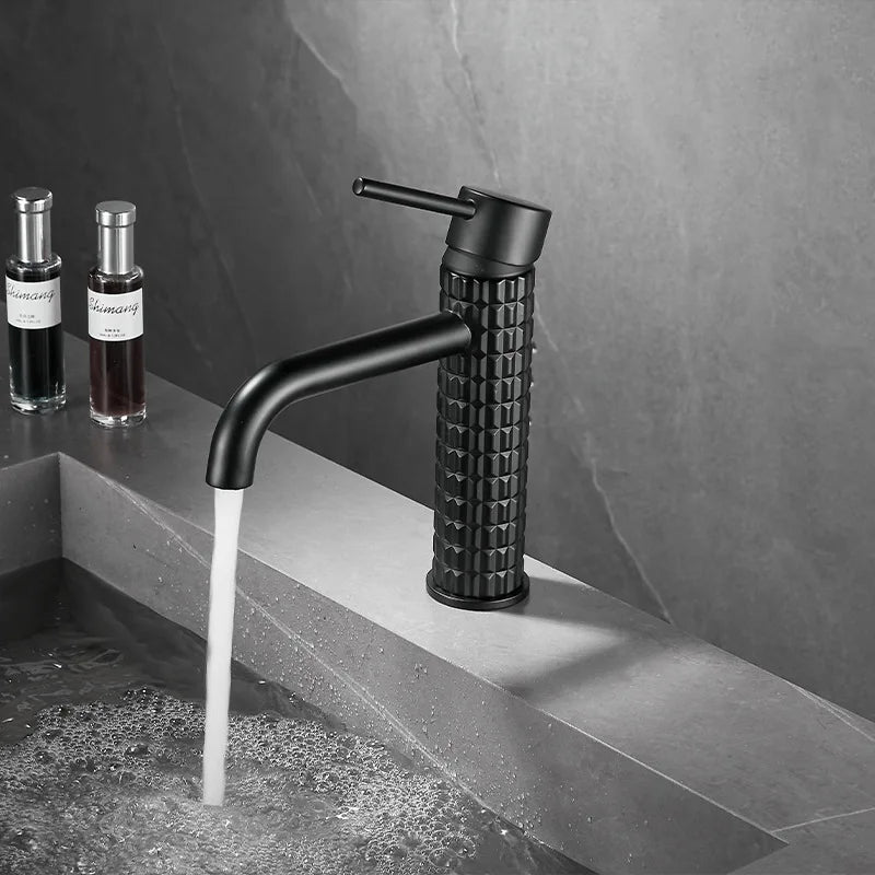 Robinet de Lavabo Or Brossé Chromé Mitigeur