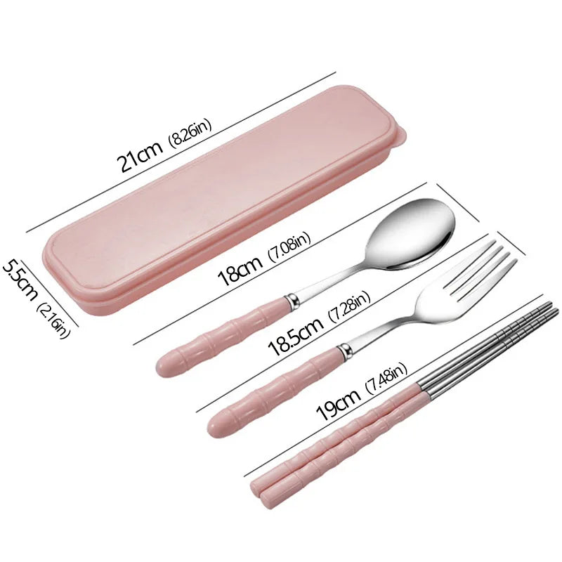 Kit de Couverts de Voyage 3 Pièces avec Étui