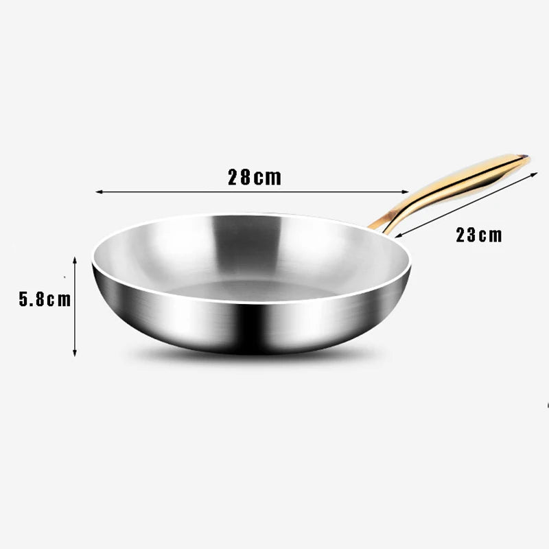 Poêle Wok Antiadhésive en Acier Inoxydable 316