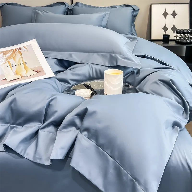 Parure de Lit Coton Égyptien 1000TC Ultra Douce 4 Pièces