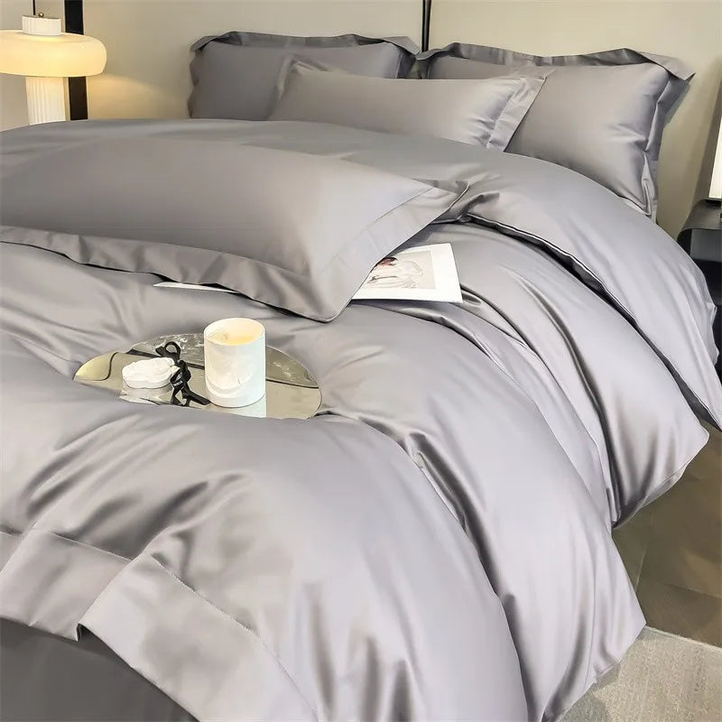 Parure de Lit Coton Égyptien 1000TC Ultra Douce 4 Pièces