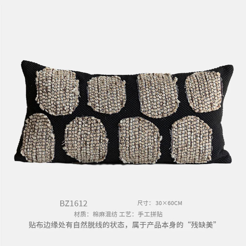 Housse de Coussin Tissée Motif Nœud Format Carré