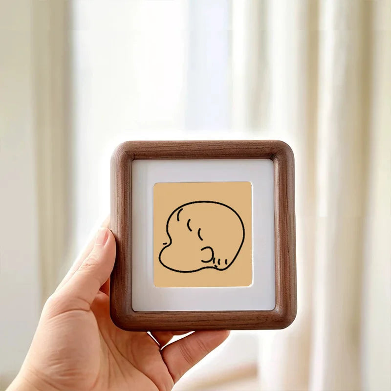 Cadre Souvenir Bébé en Bois - Cheveux et Cordon Ombilical