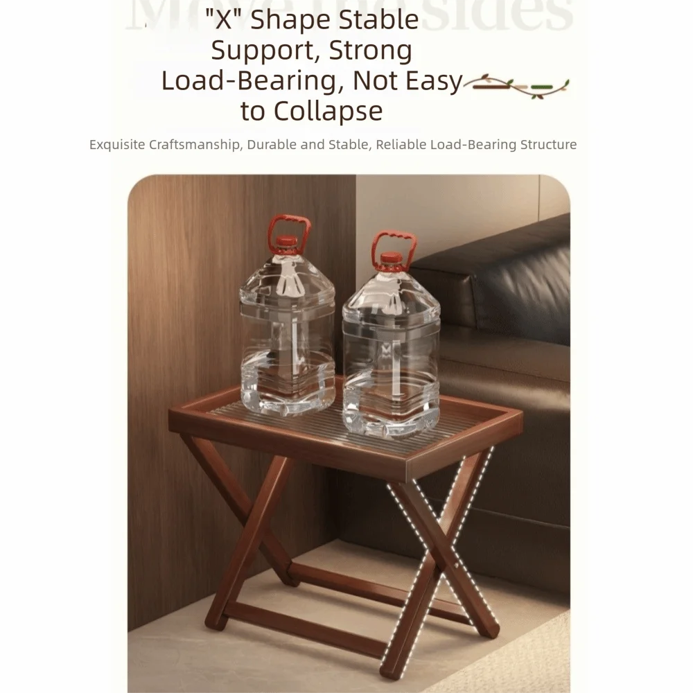 Table Basse Pliante Bois Base Robuste Compacte